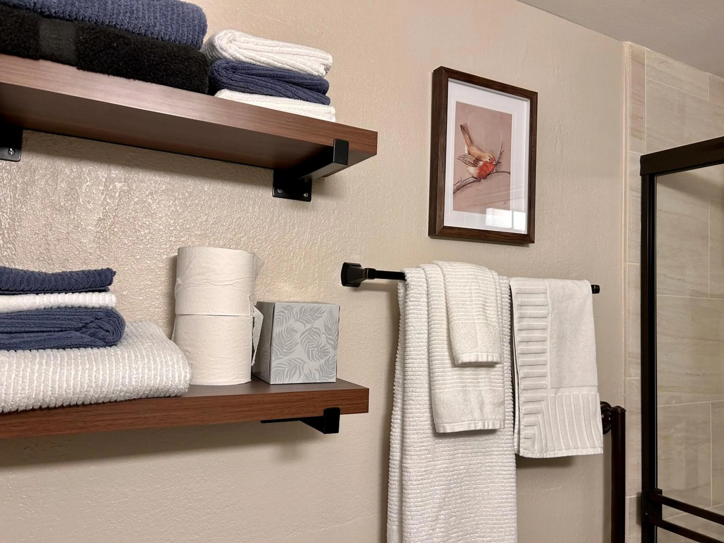 towels, Bed in On top of the world at Sugar Top Resort