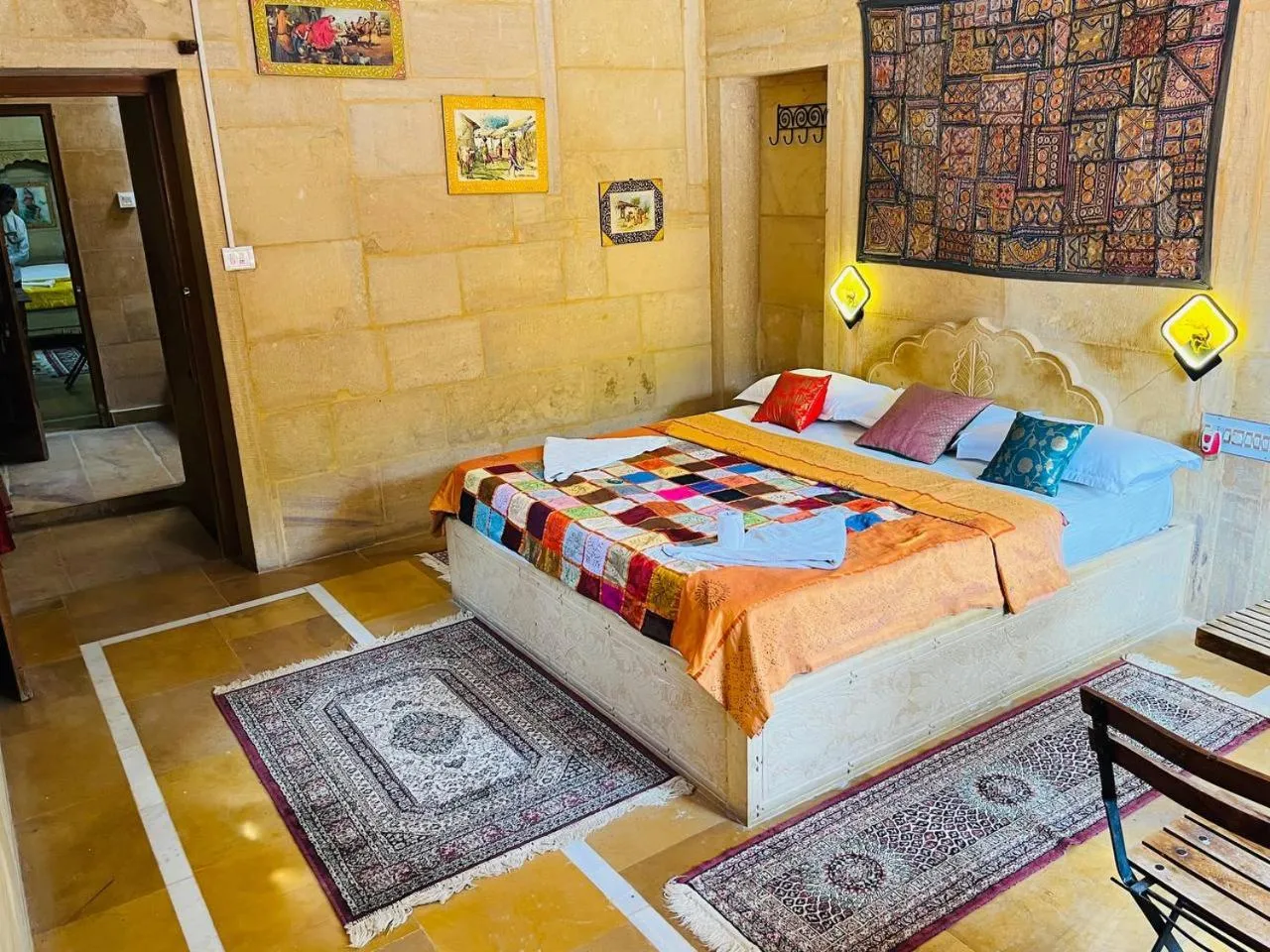Bed in Hotel Oasis Haveli Jaisalmer