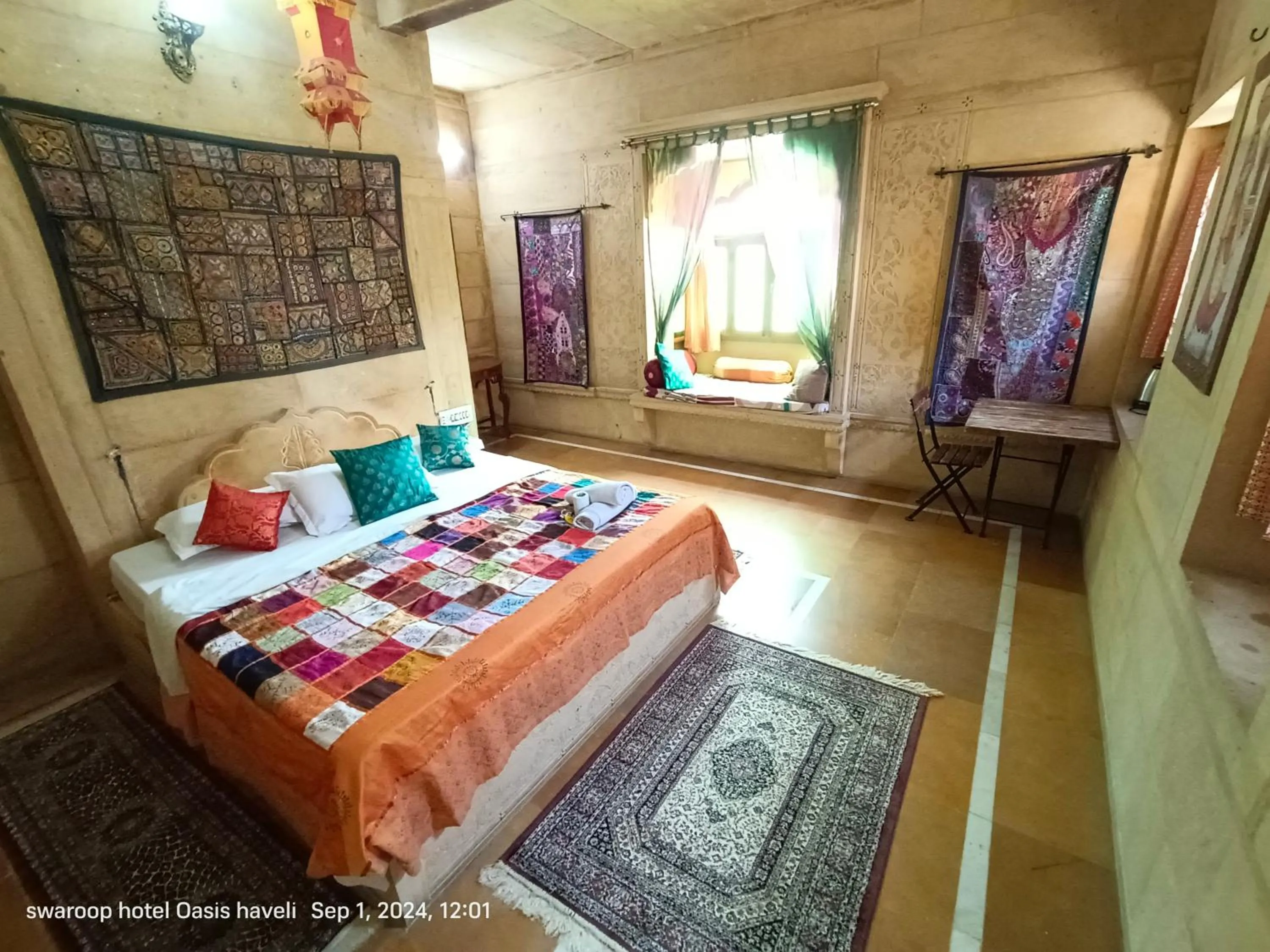 Bed in Hotel Oasis Haveli Jaisalmer
