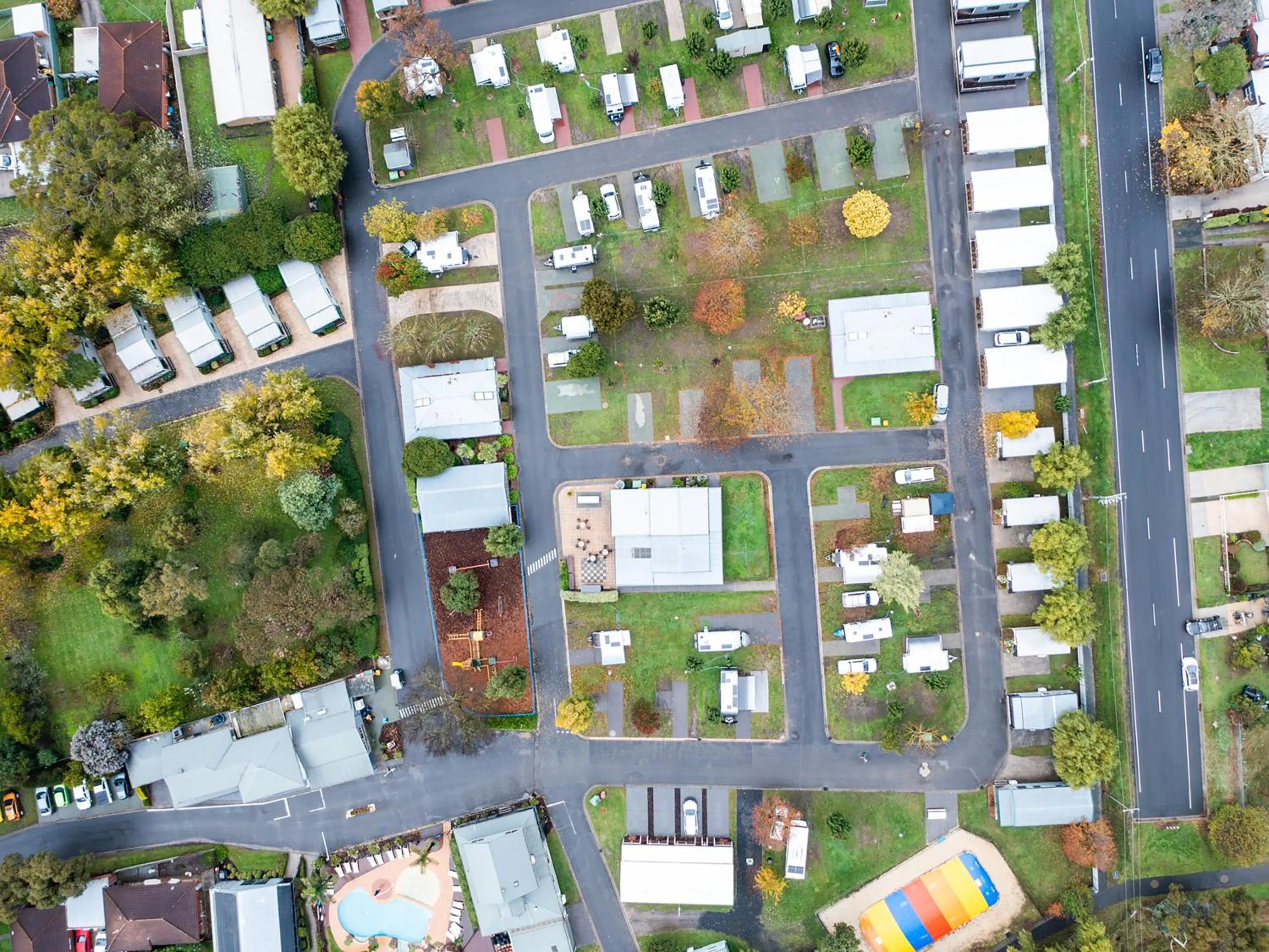 Bird's eye view in NRMA Ballarat Holiday Park