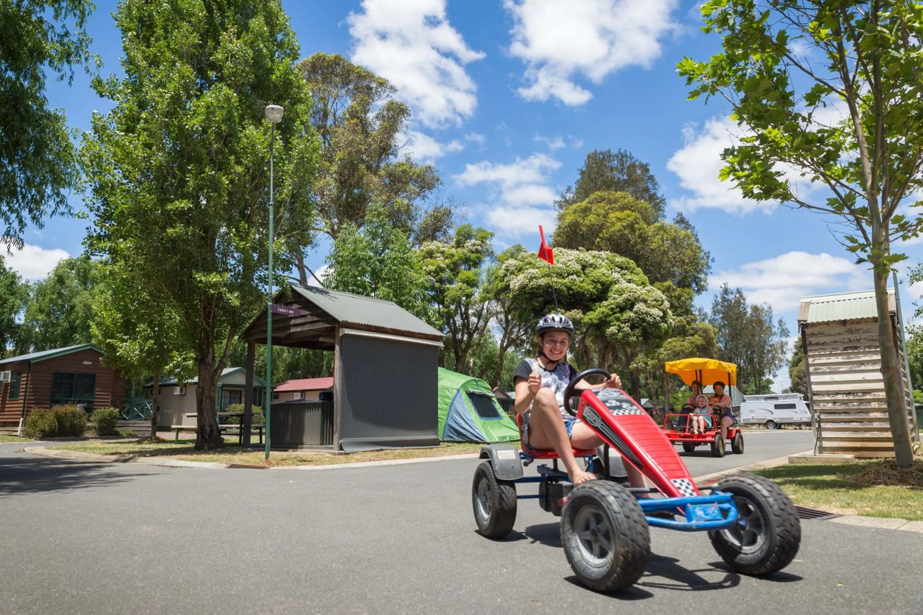 Cycling in NRMA Ballarat Holiday Park