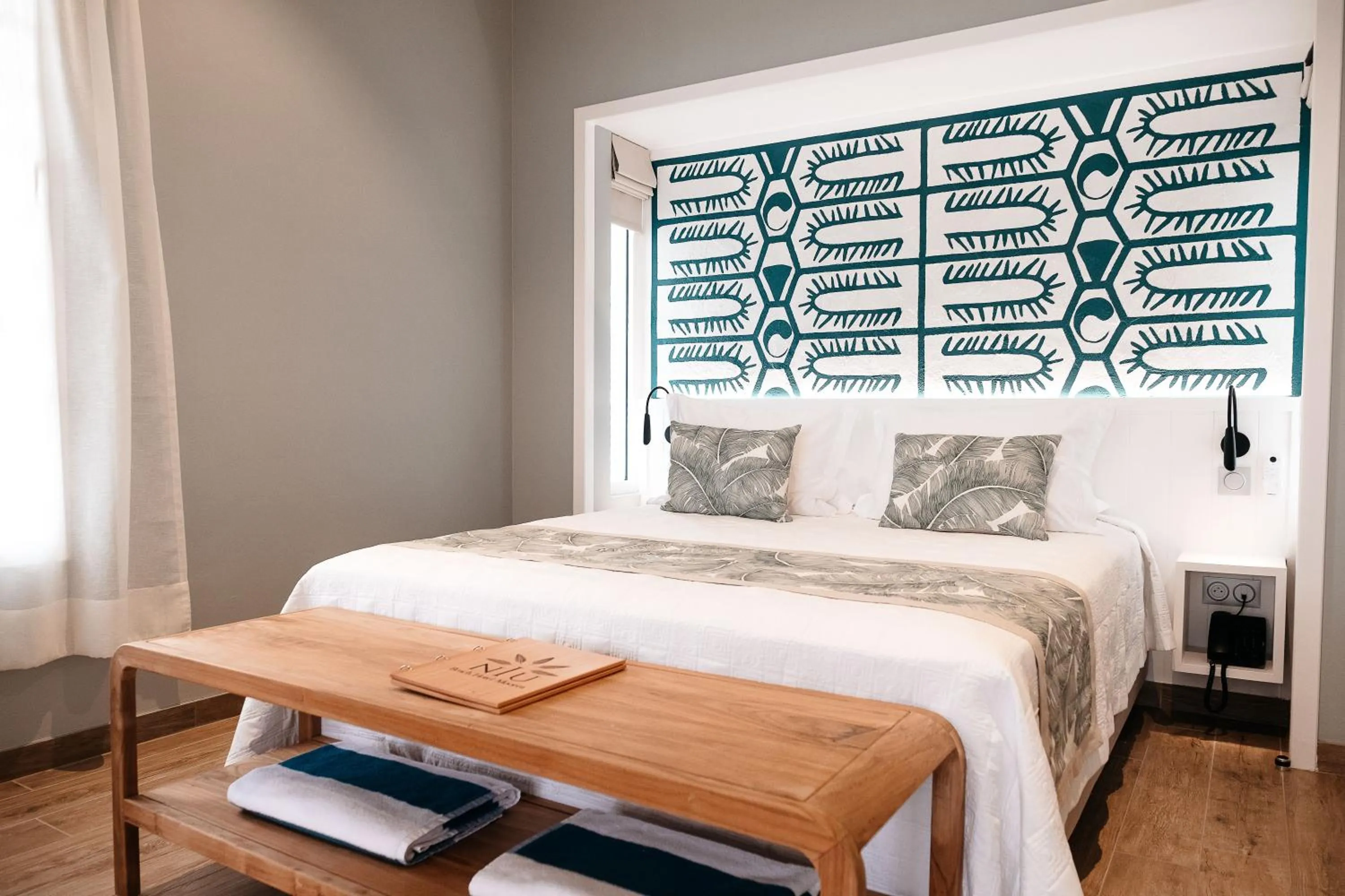 Bed in Niu Beach Hôtel Moorea