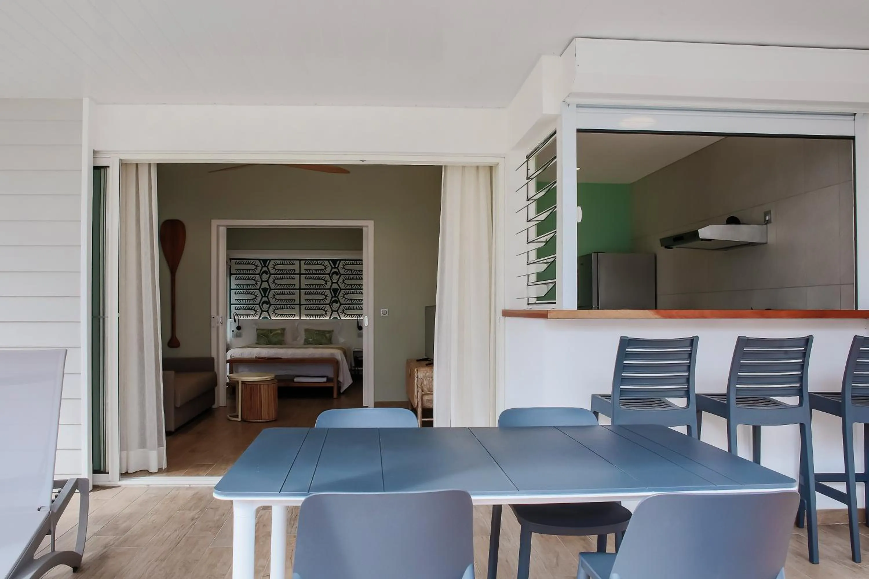 Patio in Niu Beach Hôtel Moorea