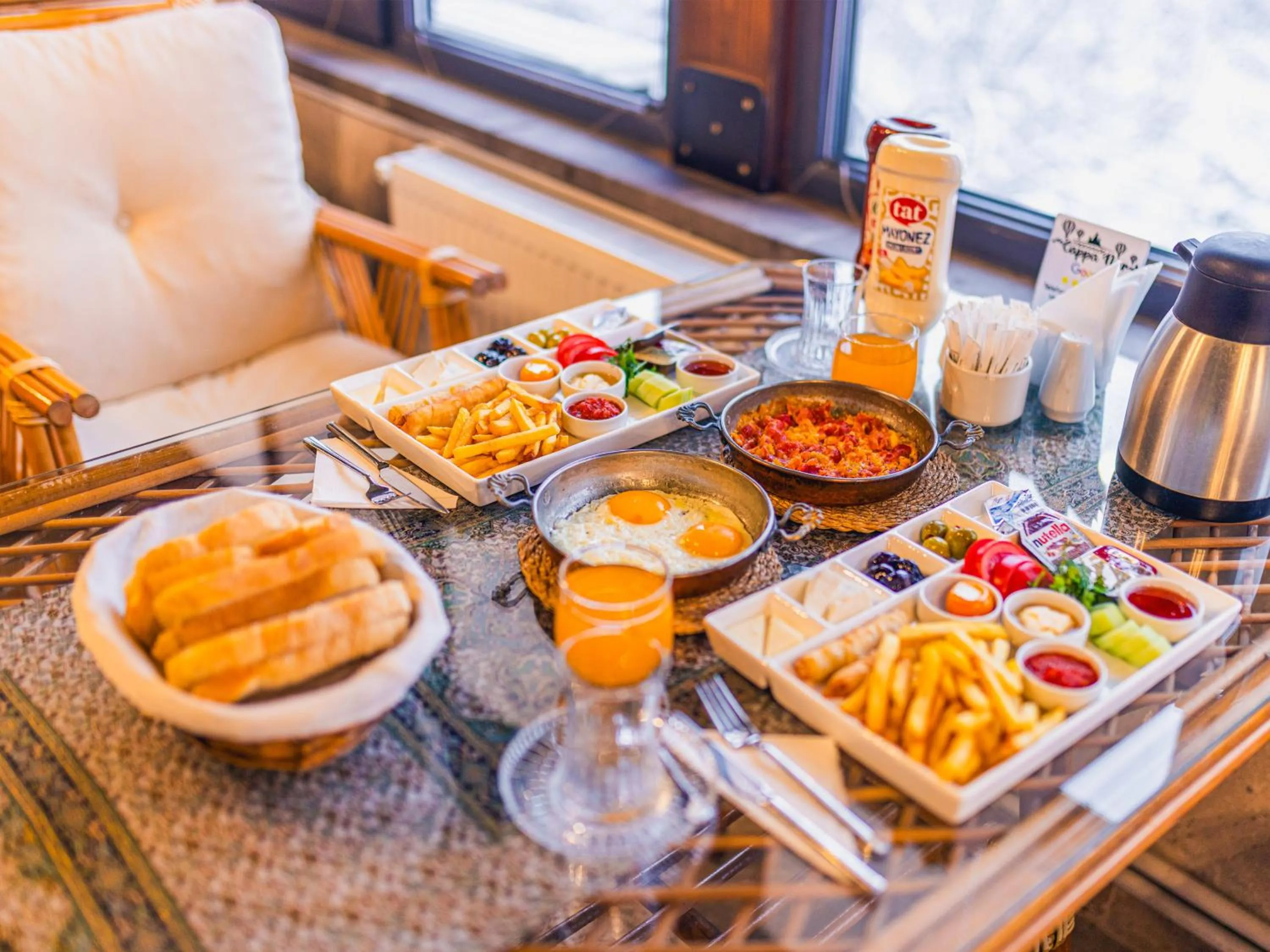 Continental breakfast in Cappanar Cave Hotel