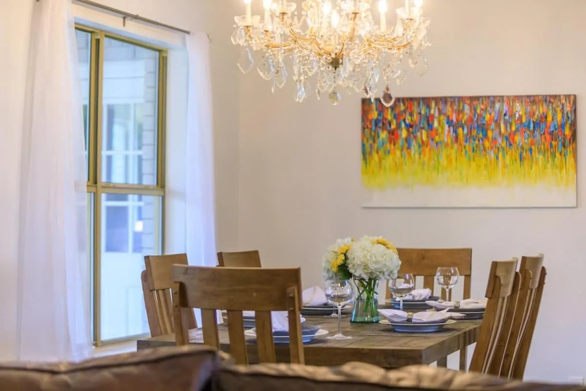 Seating area in Luxury Haus - GREAT Backyard, Firepit, Bocce Ball!