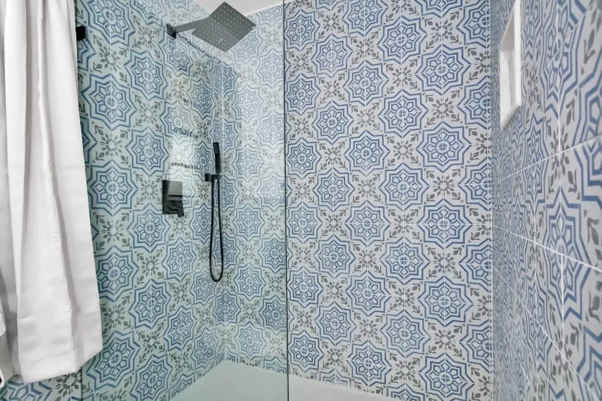 Shower in A Crystal Place Hot Tub 1 Blk off Main St!