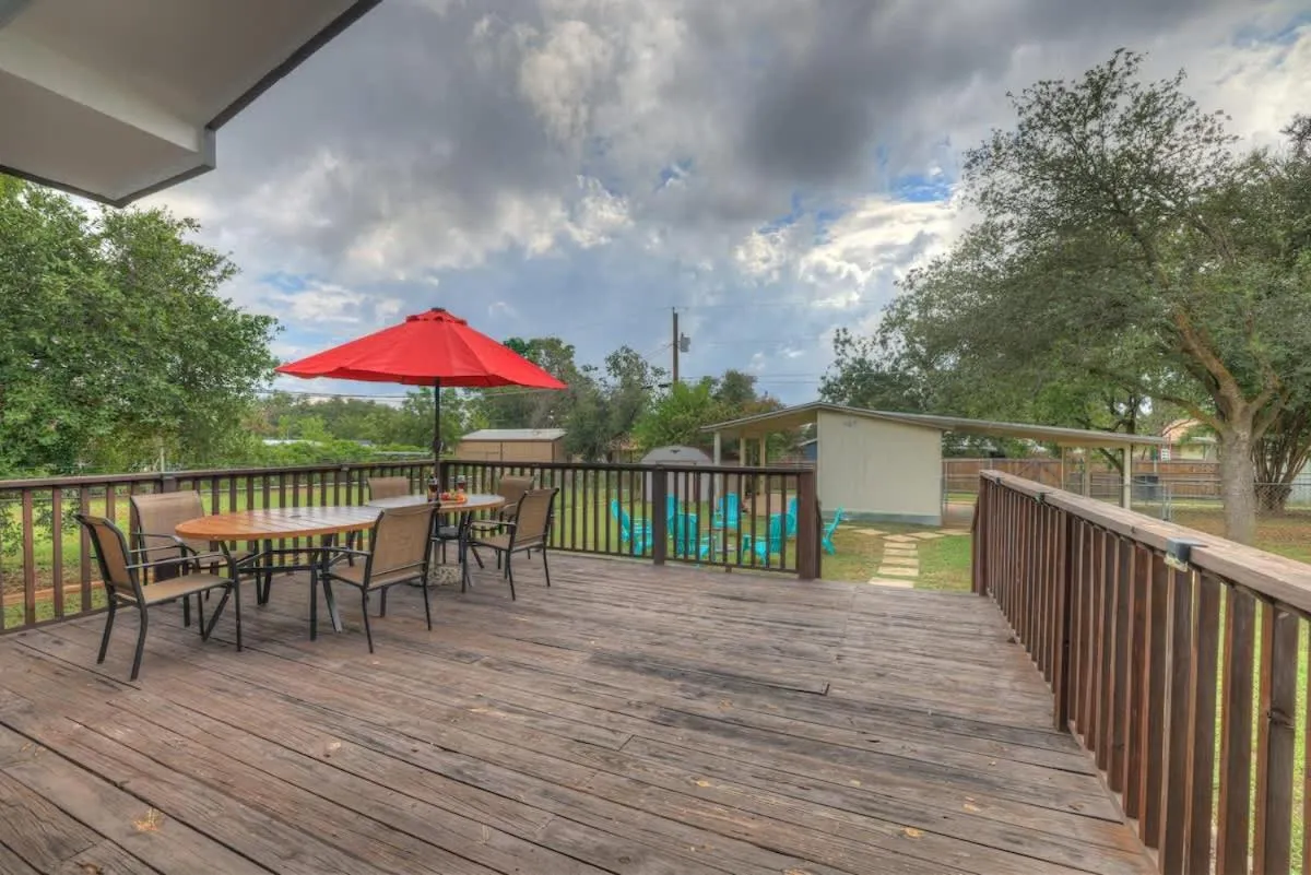 Patio in Elegant and Stylish Glenmoor Abode - 5 min to Town