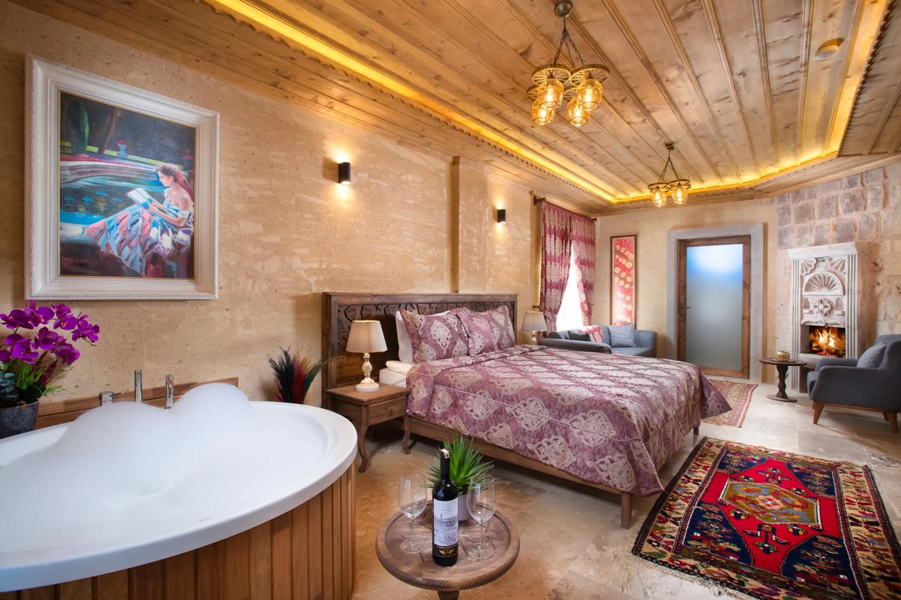 Bed in Cappadocia Pyramid Stone House