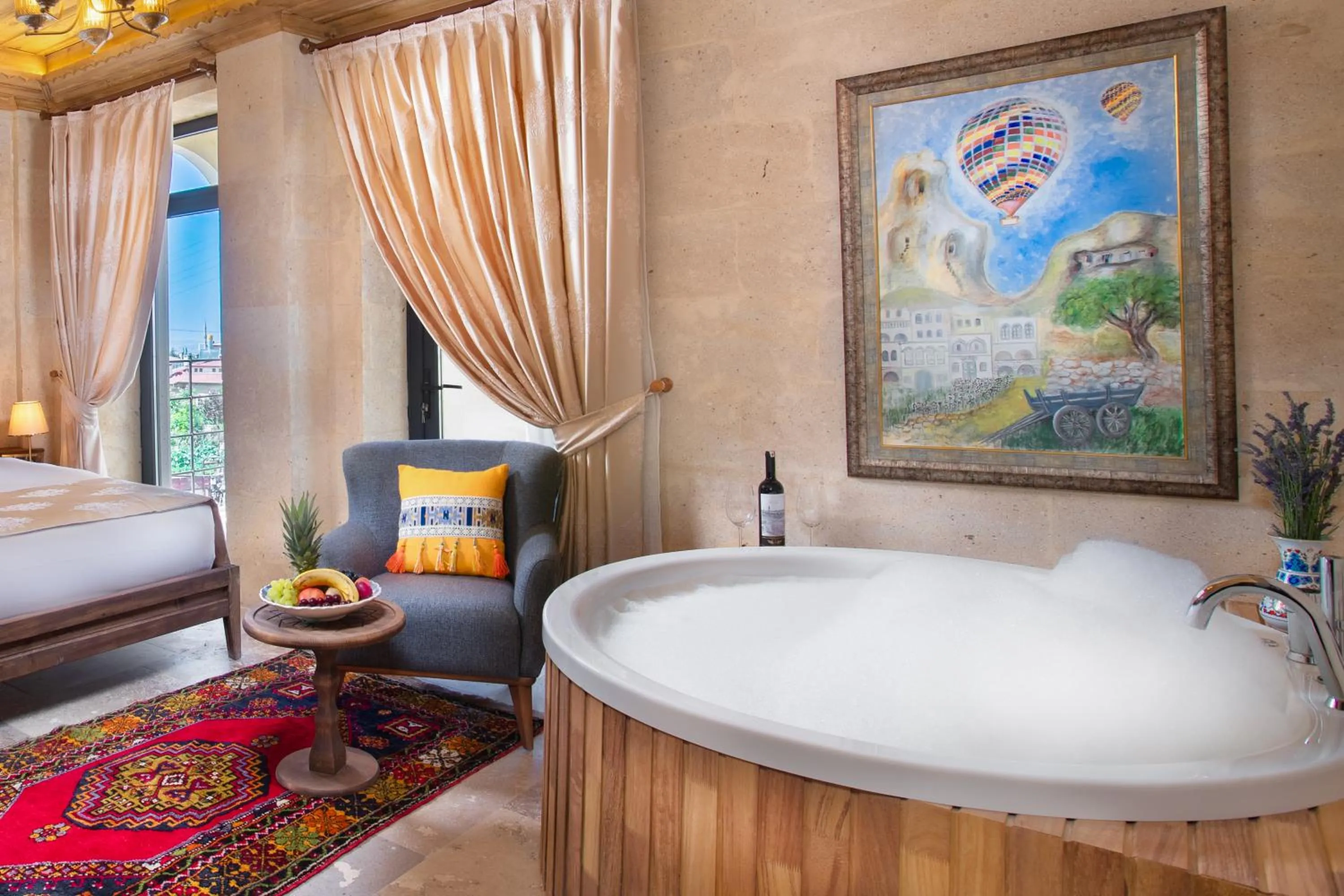 Bed in Cappadocia Pyramid Stone House