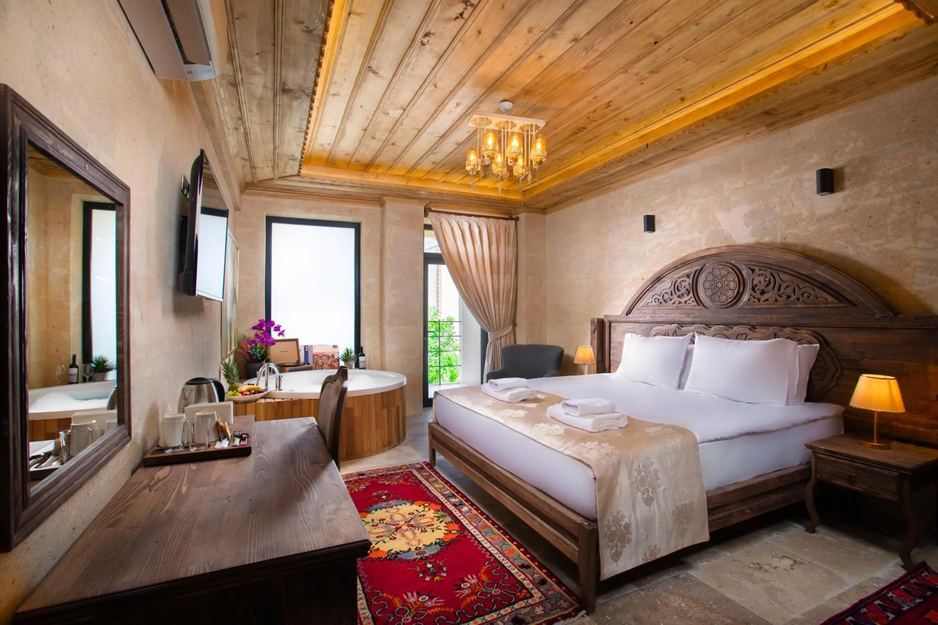 Bed in Cappadocia Pyramid Stone House