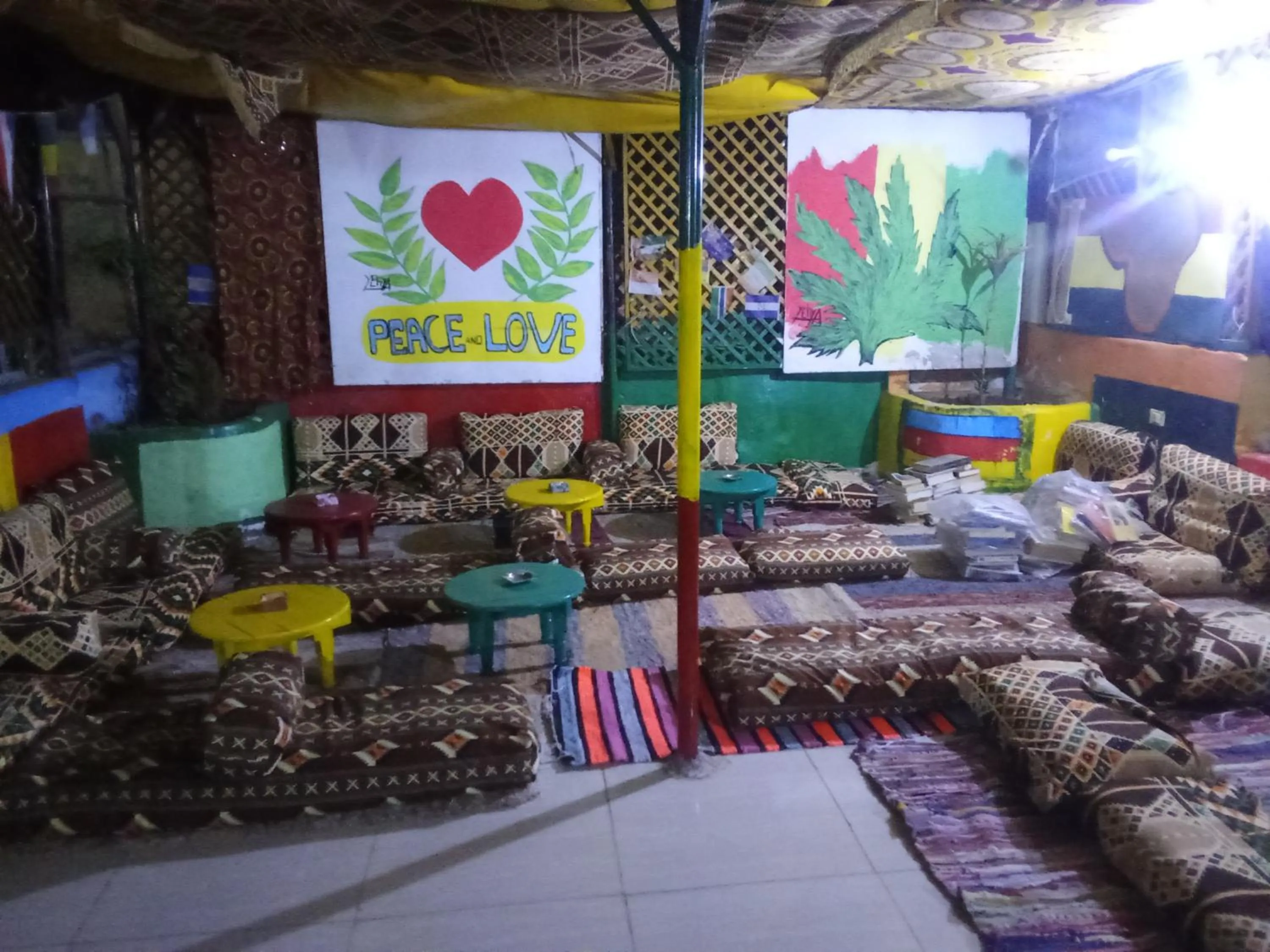 Seating area, Bed in Bob Marley Peace hotel luxor