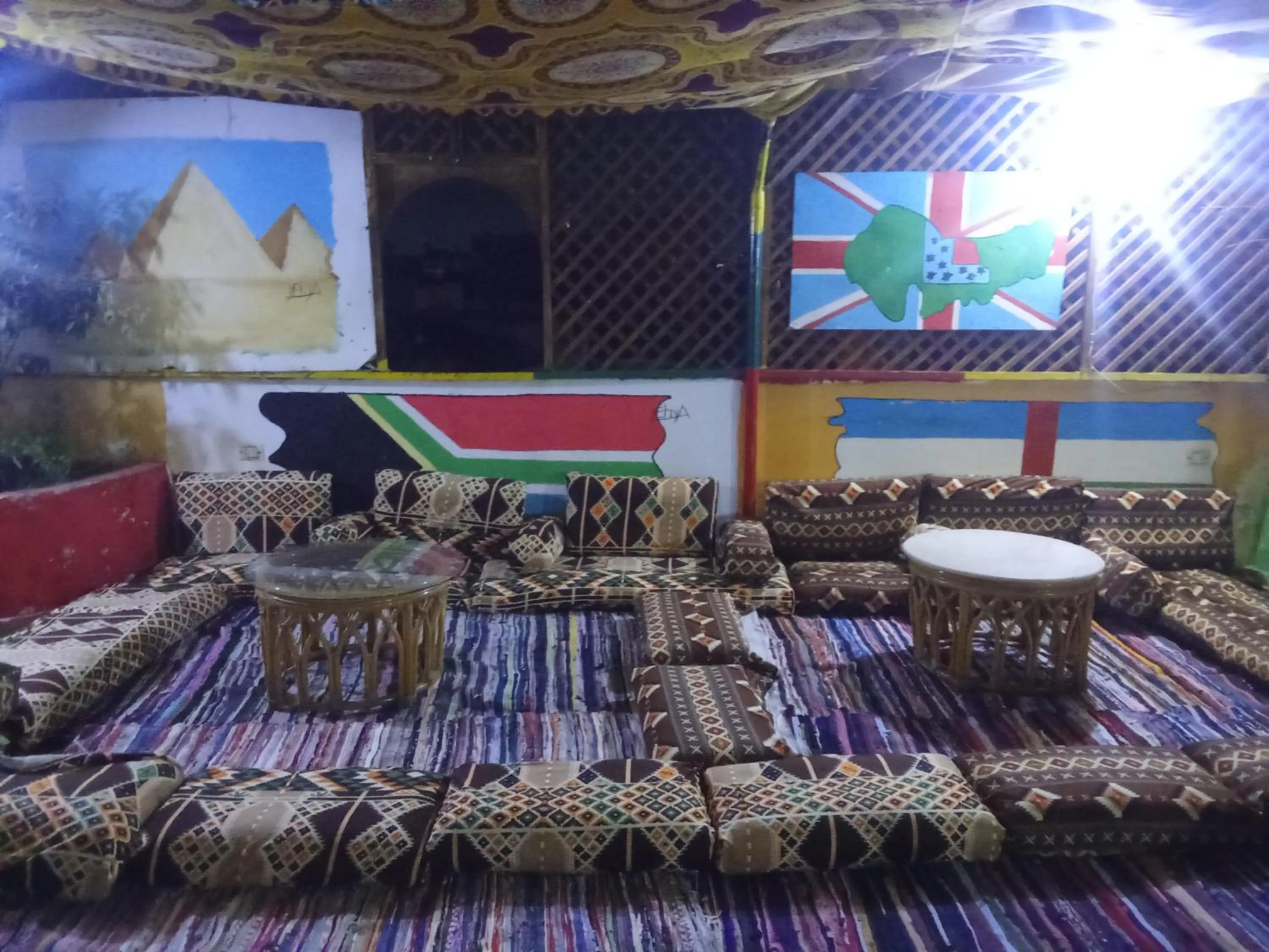 Seating area in Bob Marley Peace hotel luxor