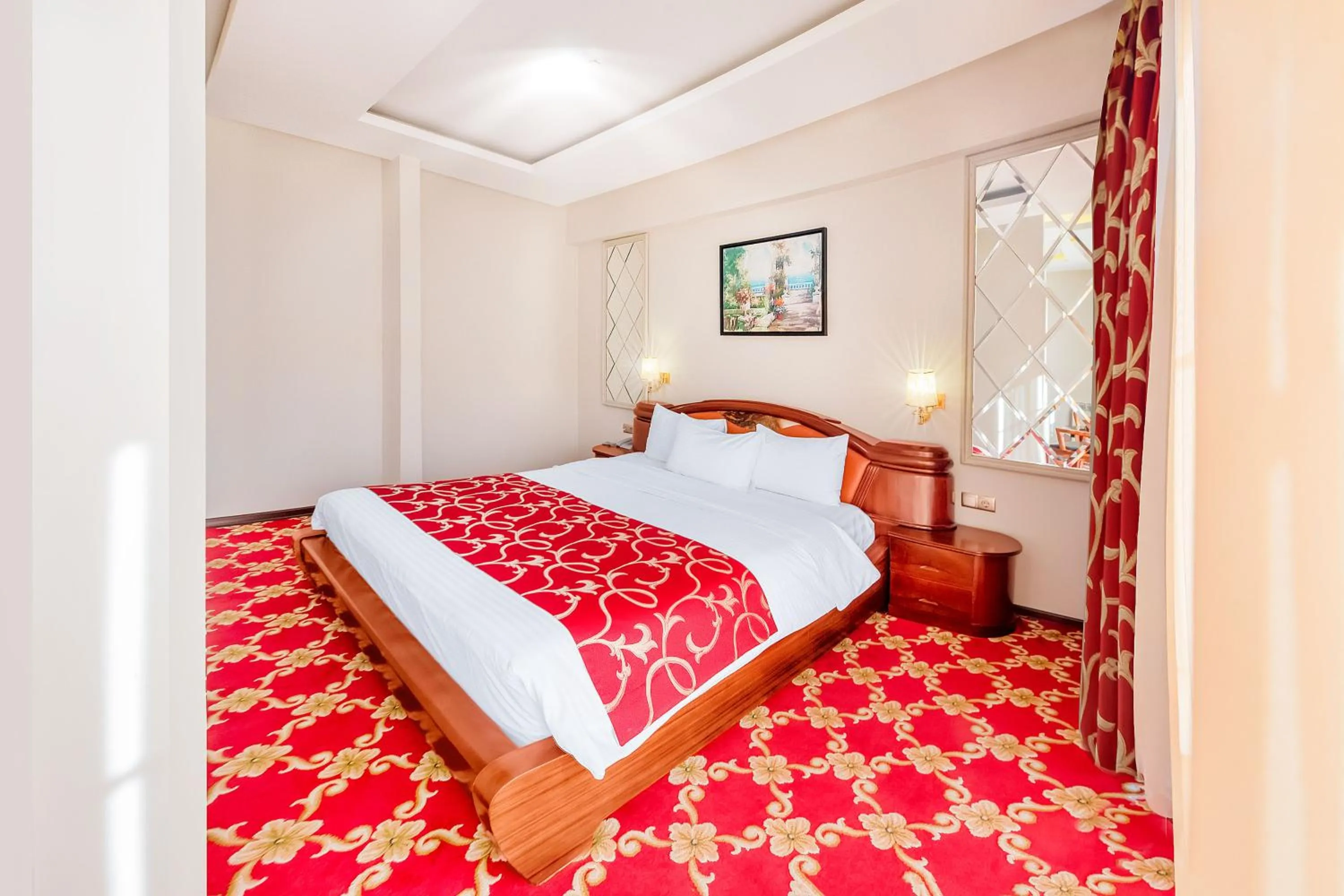 Bed in Cron Palace kosher Tbilisi Hotel