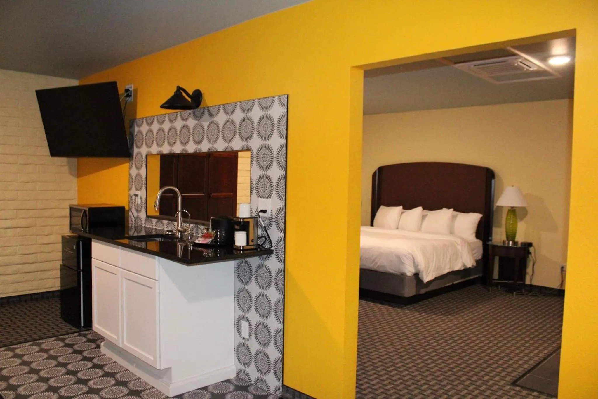 Bed in Historic Cow Palace Inn