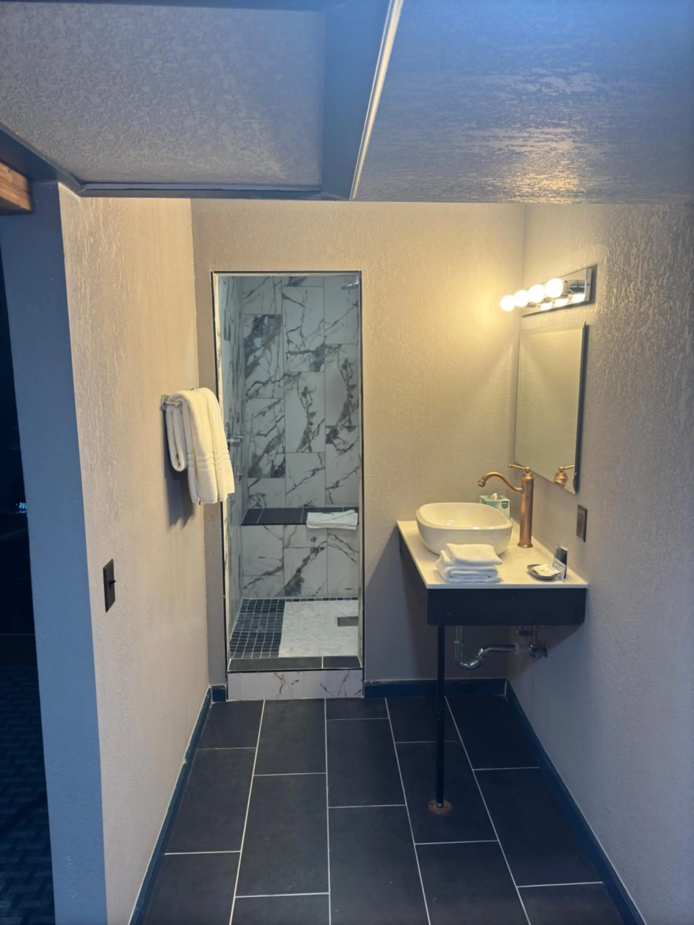 Shower in Historic Cow Palace Inn