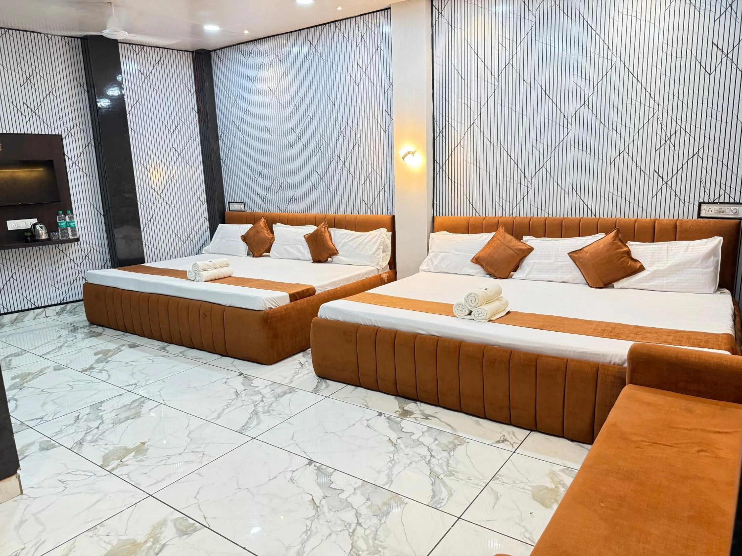 Bed in Hotel Shree Krishna Palace