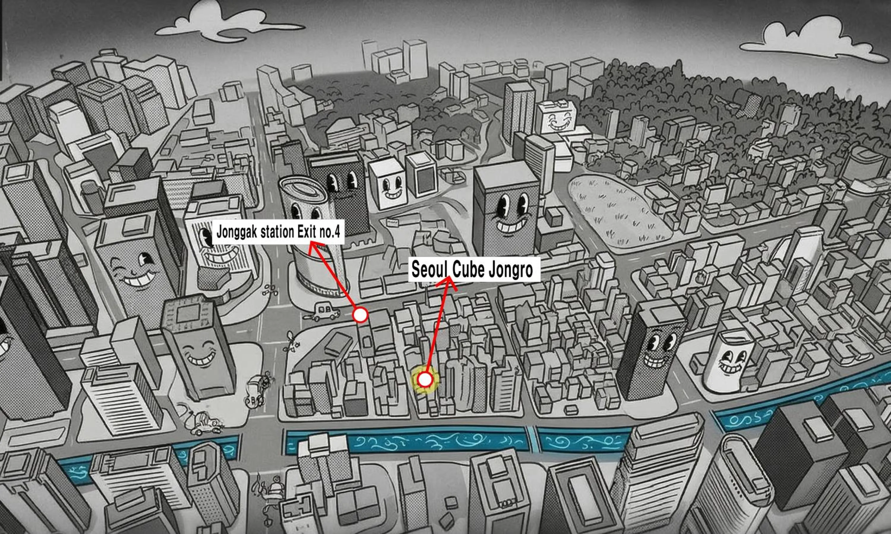 Location in Seoul Cube Jongro