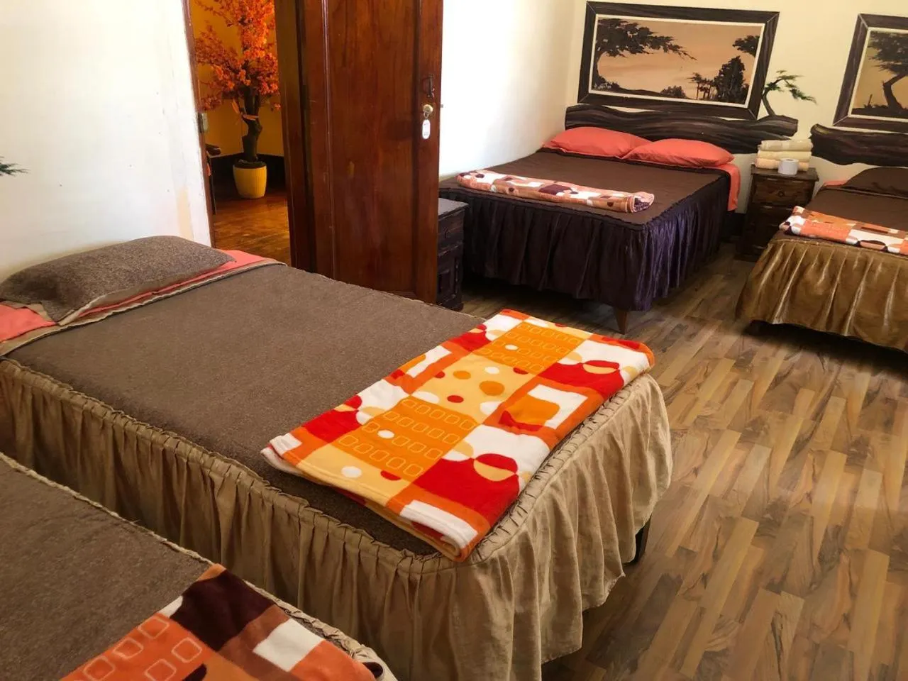 Bed in Hostal Huacachina Sunset