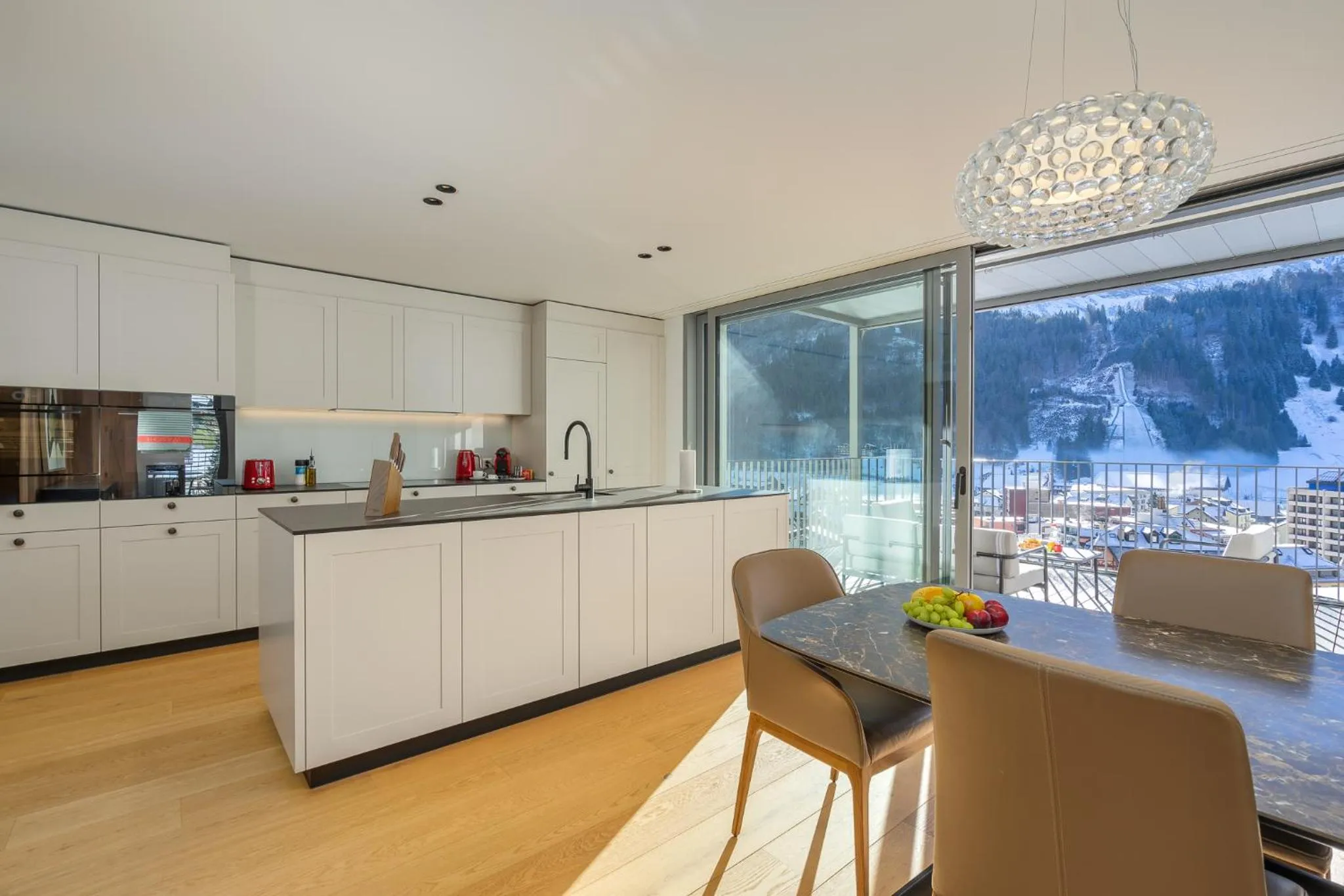 kitchen in Swiss Hotel Apartments - Engelberg