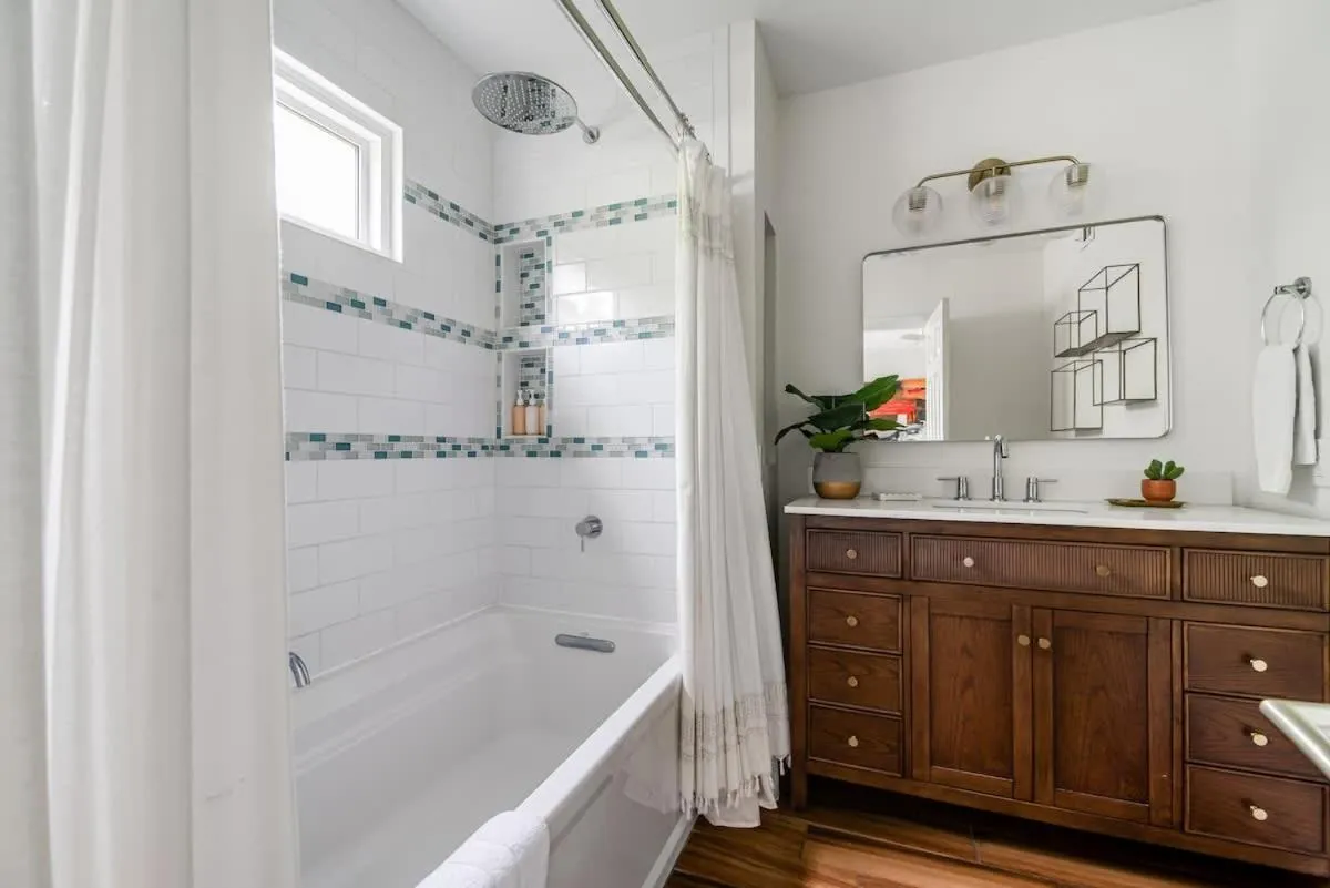 Bathroom in Backyard Oasis w/Pool, Hot-Tub, Grill & Fire Pit!