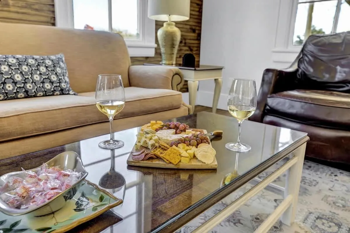 Living room in New! Luxurious Home with Wine Cellar & Firepit!