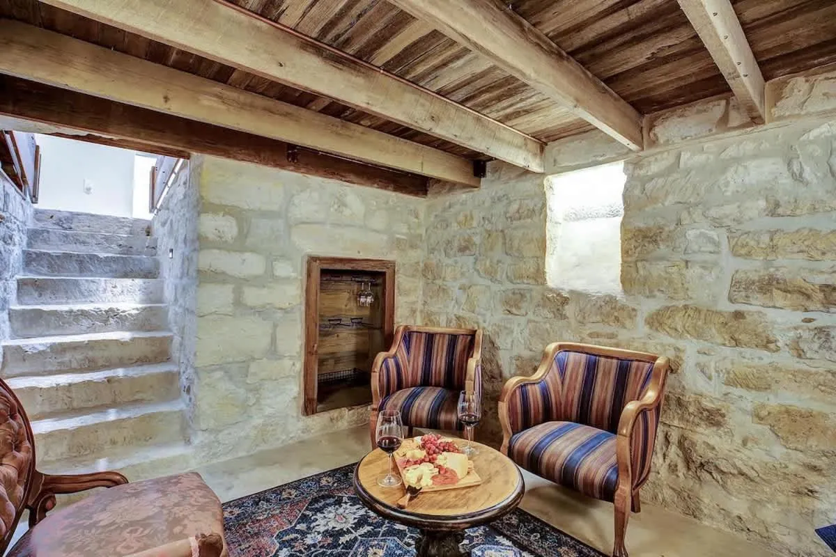 Living room in New! Luxurious Home with Wine Cellar & Firepit!