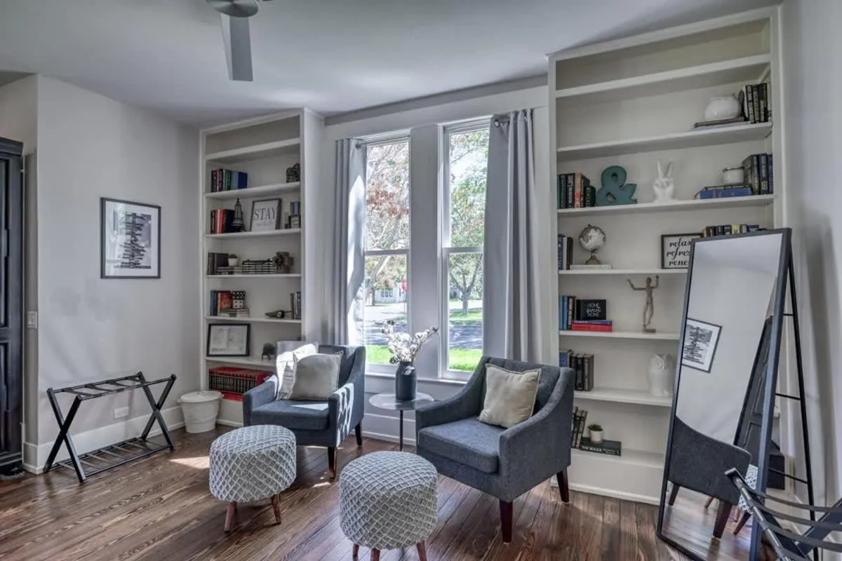 Living room in Modern Luxurious Home with game room