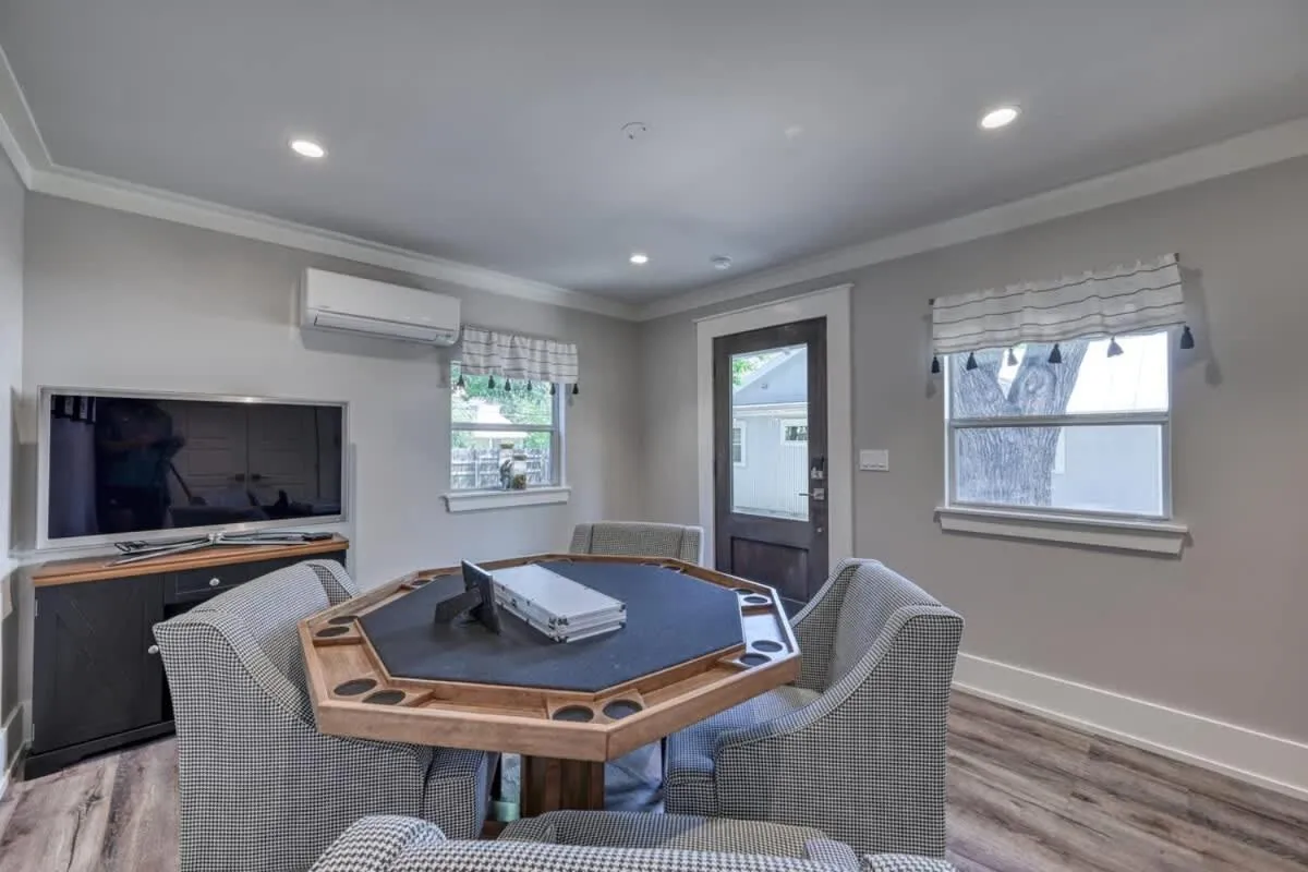 Living room in Modern Luxurious Home with game room