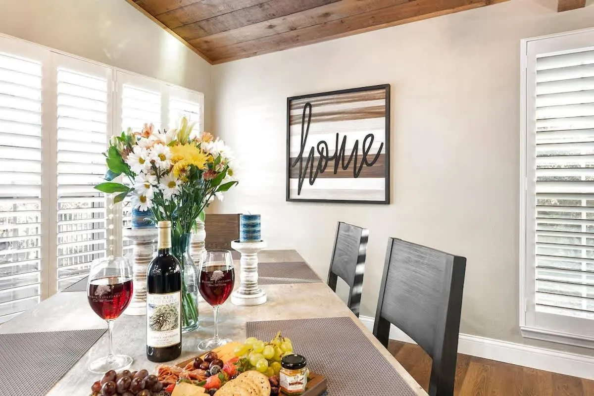 Dining area in Luxury on Lake LBJ with Hot Tub Firepit & Boat Slip