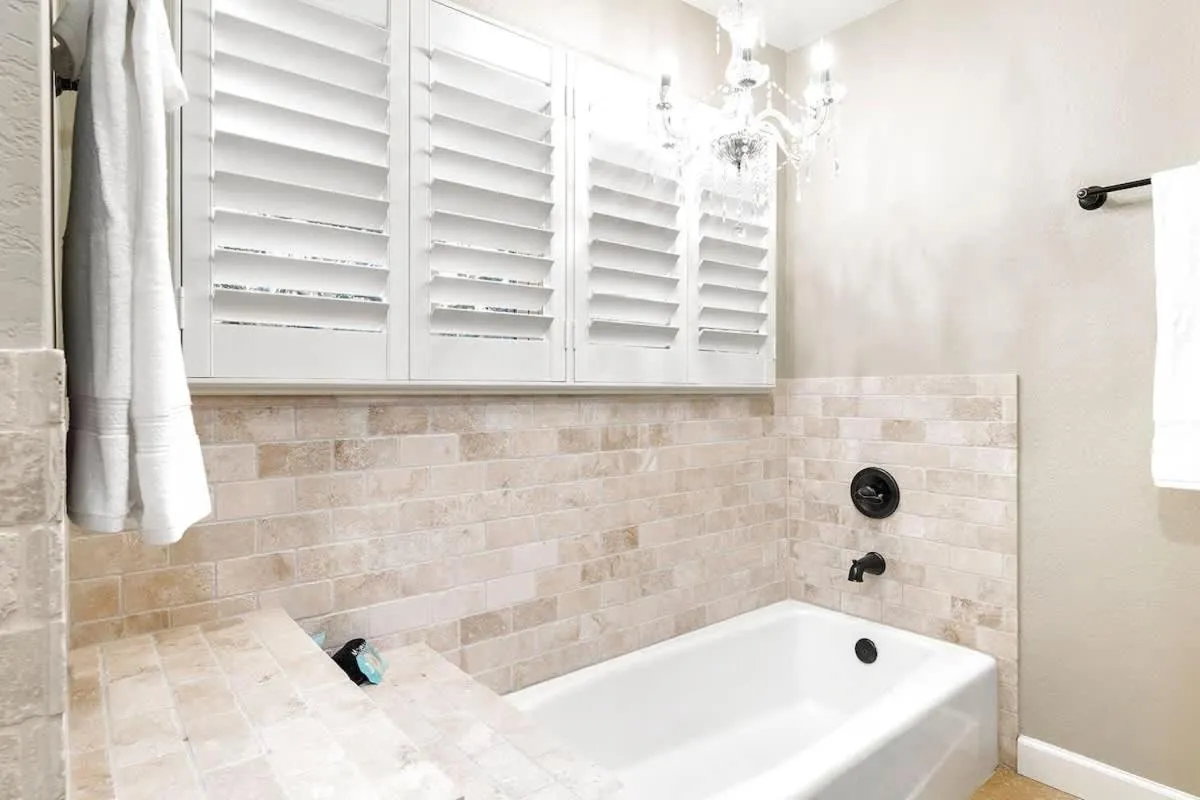 Bathroom in Luxury on Lake LBJ with Hot Tub Firepit & Boat Slip