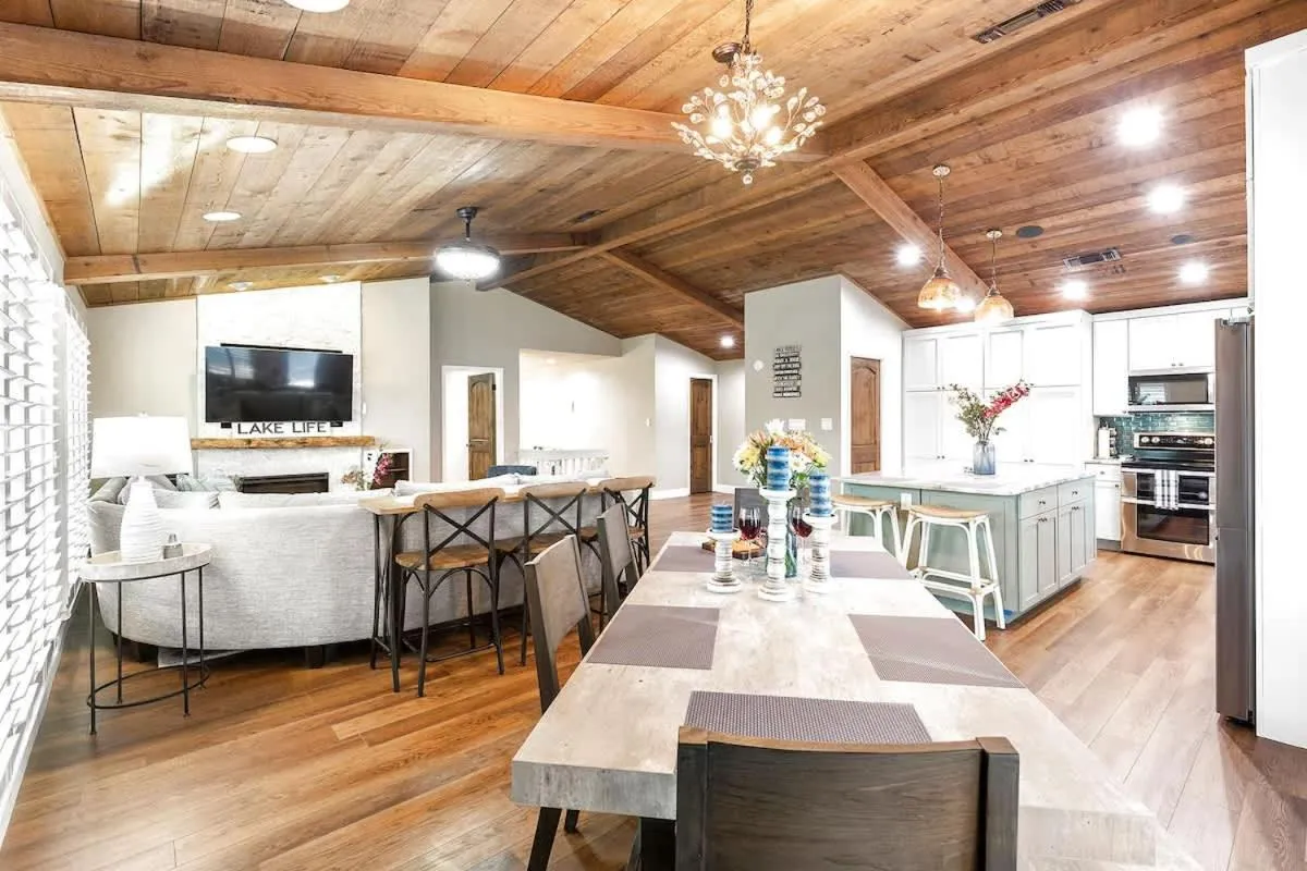 Dining area in Luxury on Lake LBJ with Hot Tub Firepit & Boat Slip