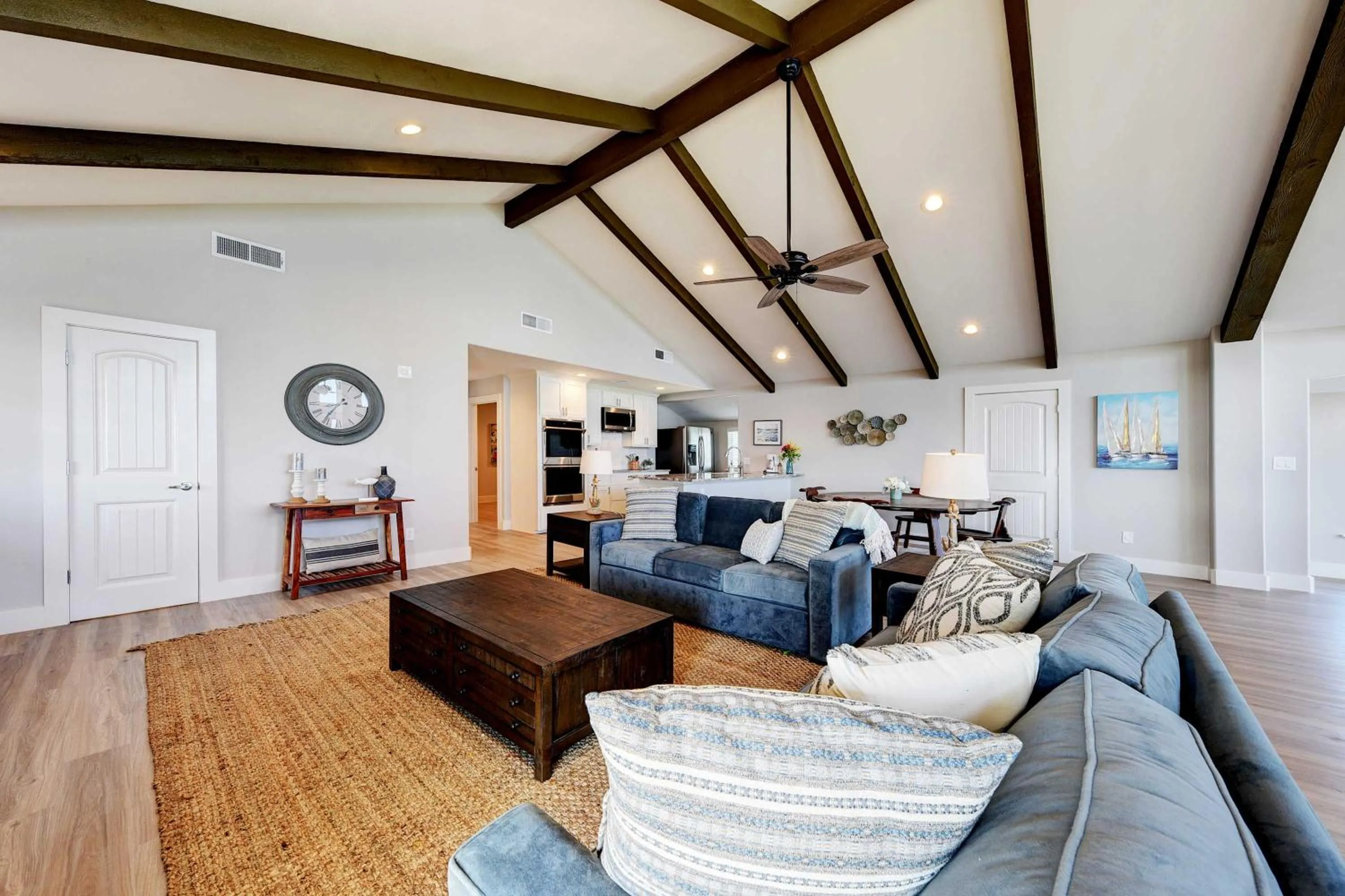Living room in Waterfront Lake House with Hot Tub & Firepit