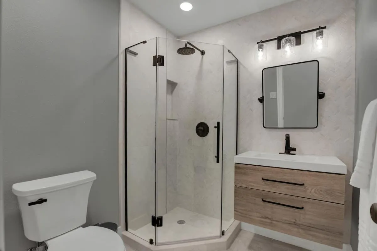 Bathroom in Upscale Home with Pool and FirePit - Close to Mercer St!