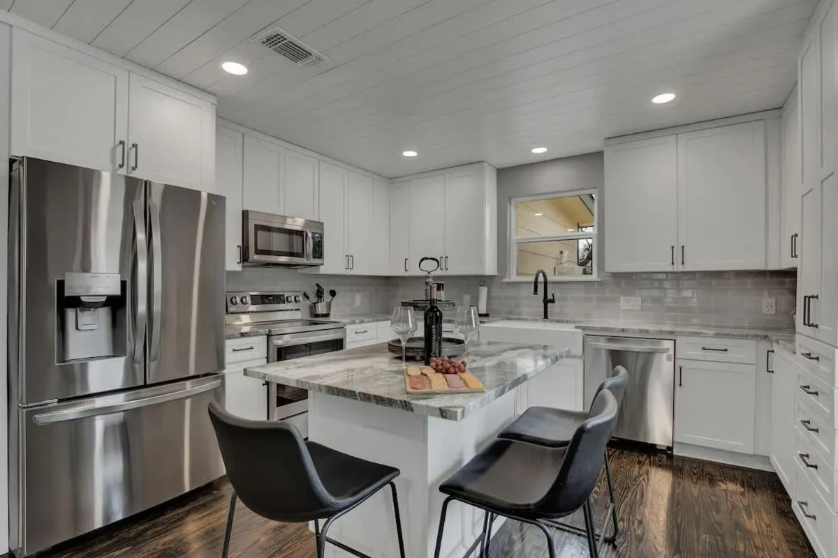 Kitchen or kitchenette in Upscale Home with Pool and FirePit - Close to Mercer St!