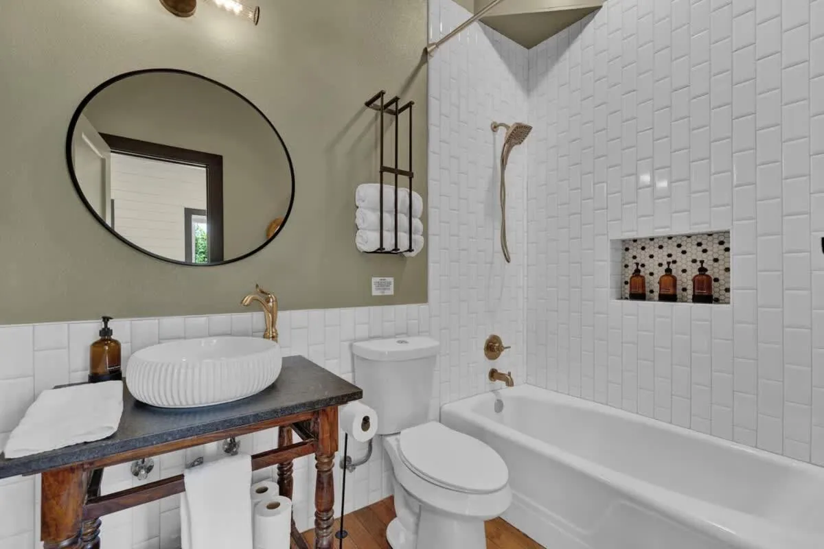 Bathroom in Walk to Schlitterbahn with Firepit