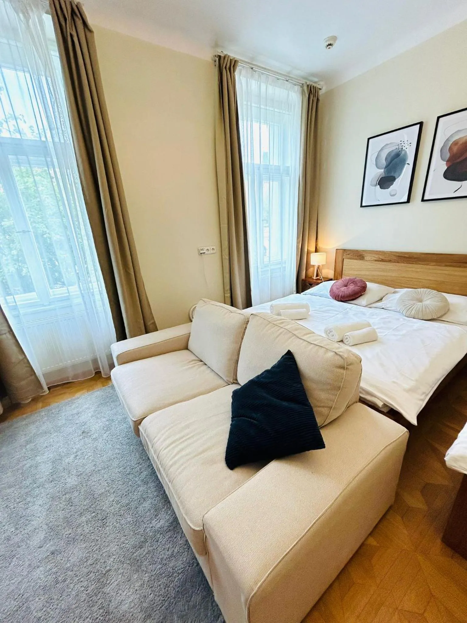 Bed in River View Residence by Charles Bridge