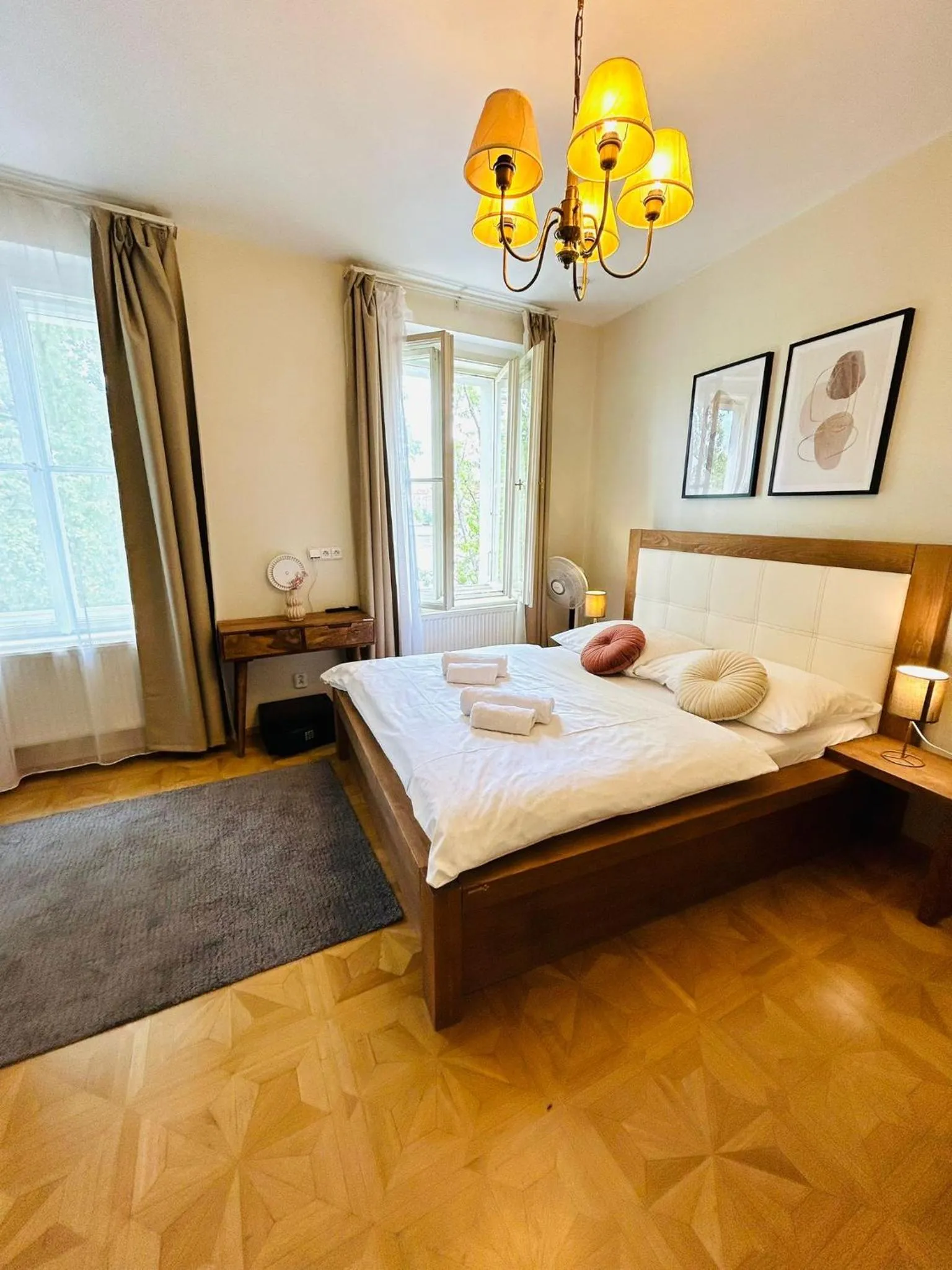 Bed in River View Residence by Charles Bridge