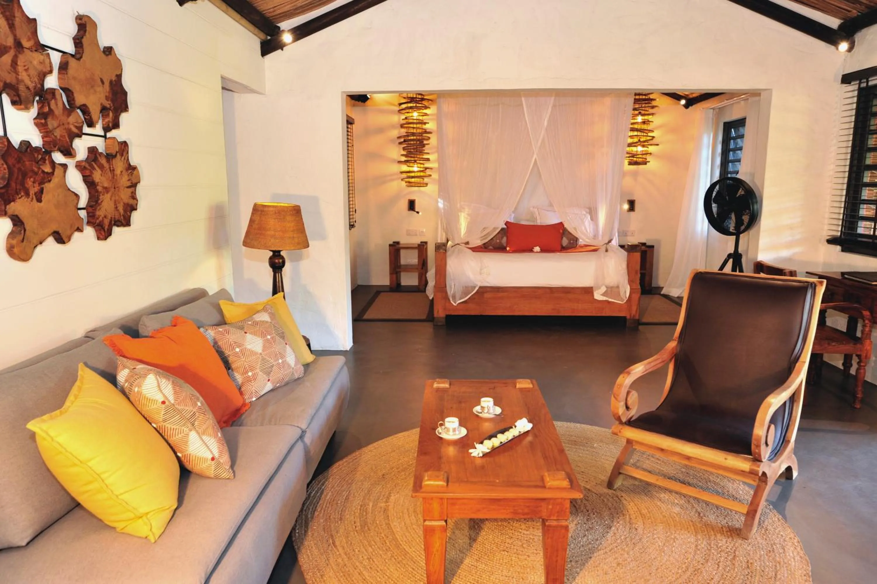 Bed in Lakaz Chamarel Exclusive Lodge