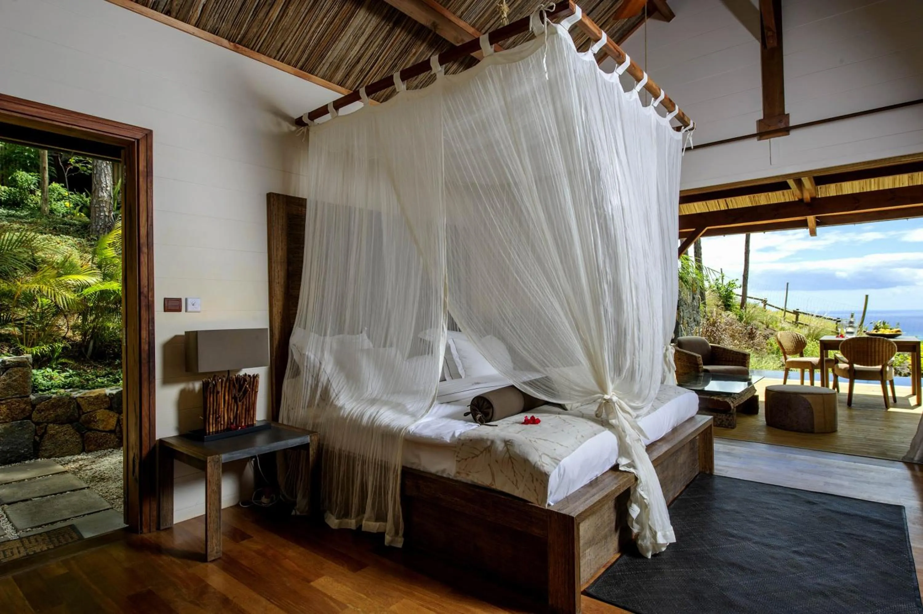 Bed in Lakaz Chamarel Exclusive Lodge