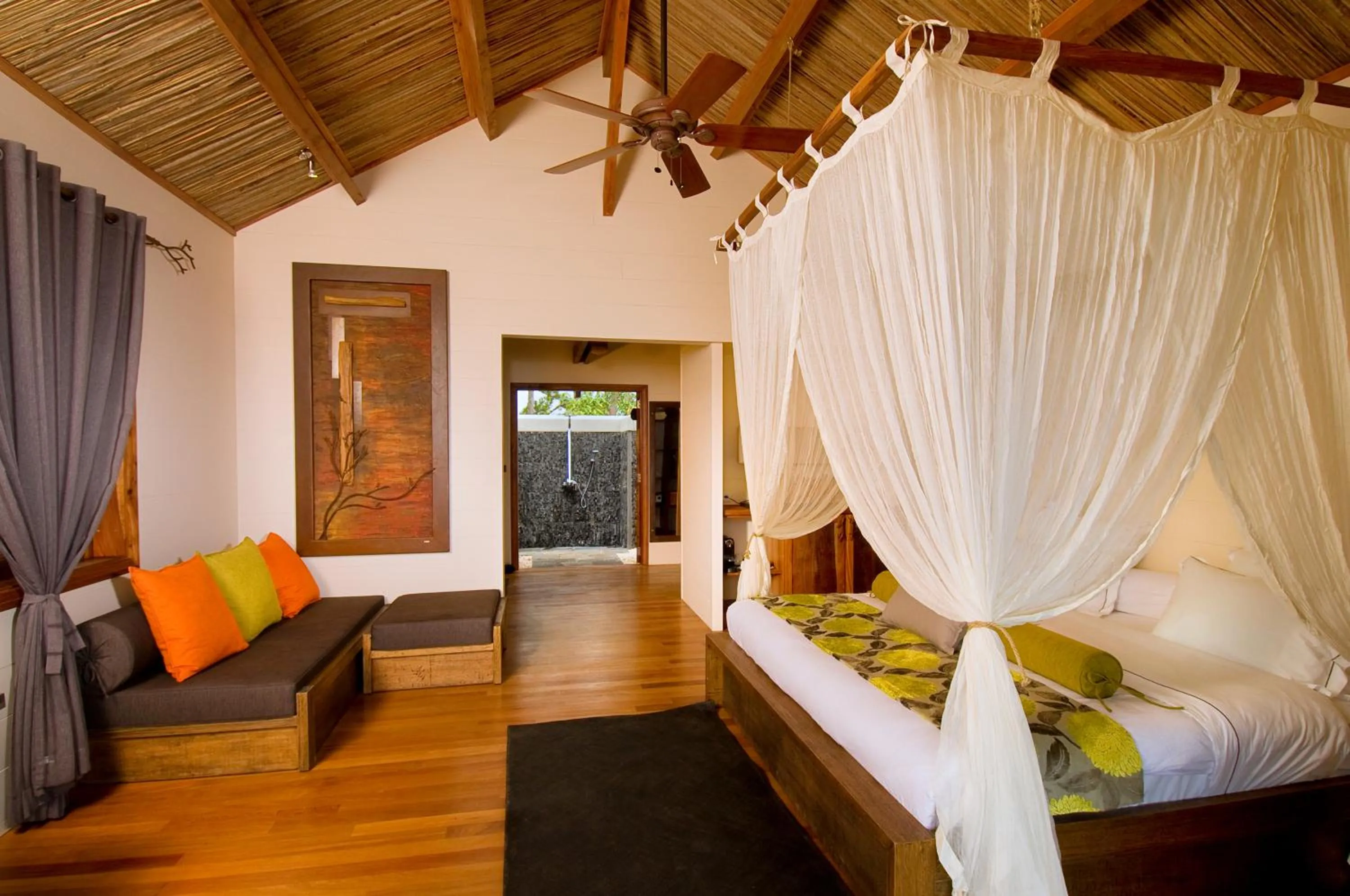 Bed in Lakaz Chamarel Exclusive Lodge