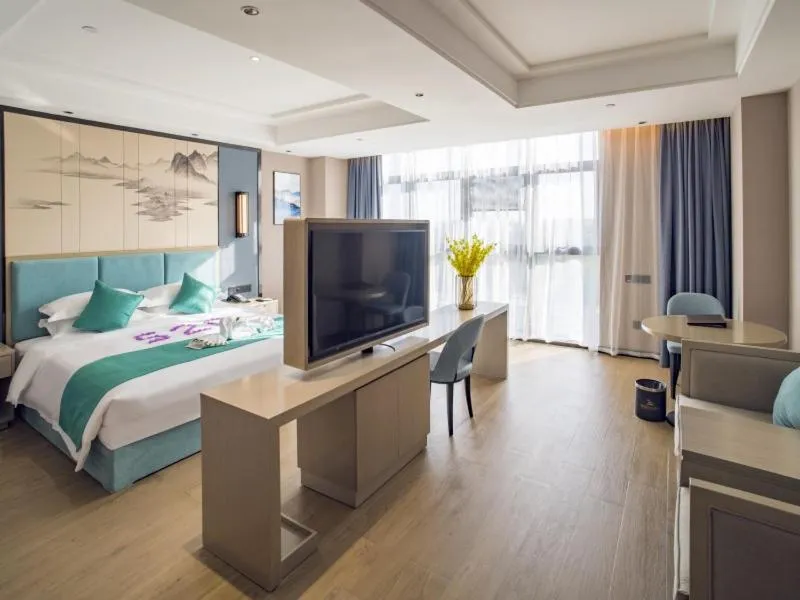 Bed in GreenTree Eastern Hotel Hainan Free Trade Port Jiangdong New District Meilan Airport