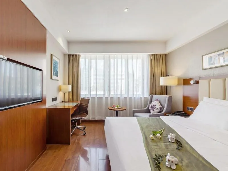 Bed in GreenTree Eastern Hotel Fujian Xiamen Railway Station Mingfa Plaza
