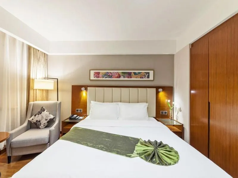 Bed in GreenTree Eastern Hotel Fujian Xiamen Railway Station Mingfa Plaza