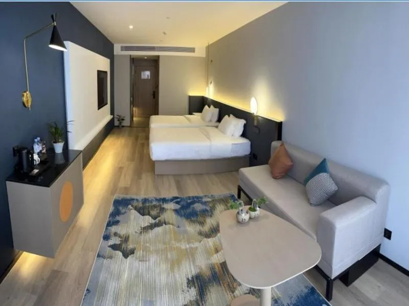 Bed in GreenTree Eastern Hotel Yiwu International Trade City