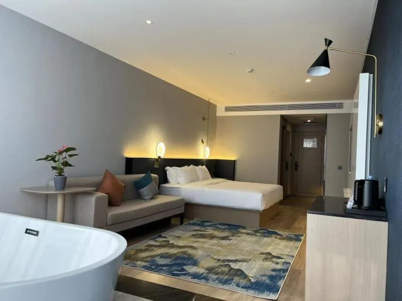 Bed in GreenTree Eastern Hotel Yiwu International Trade City