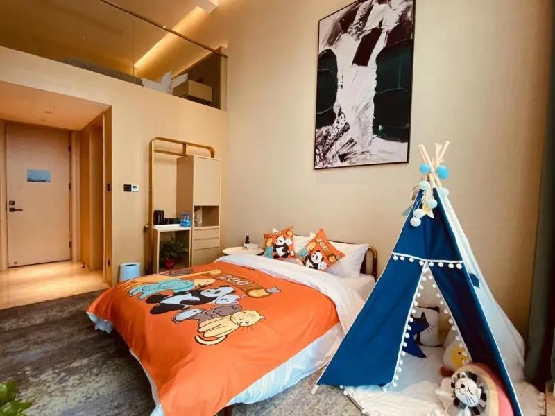 Bed in Geli Hotel Bengbu Wanda Plaza Nanxiang City