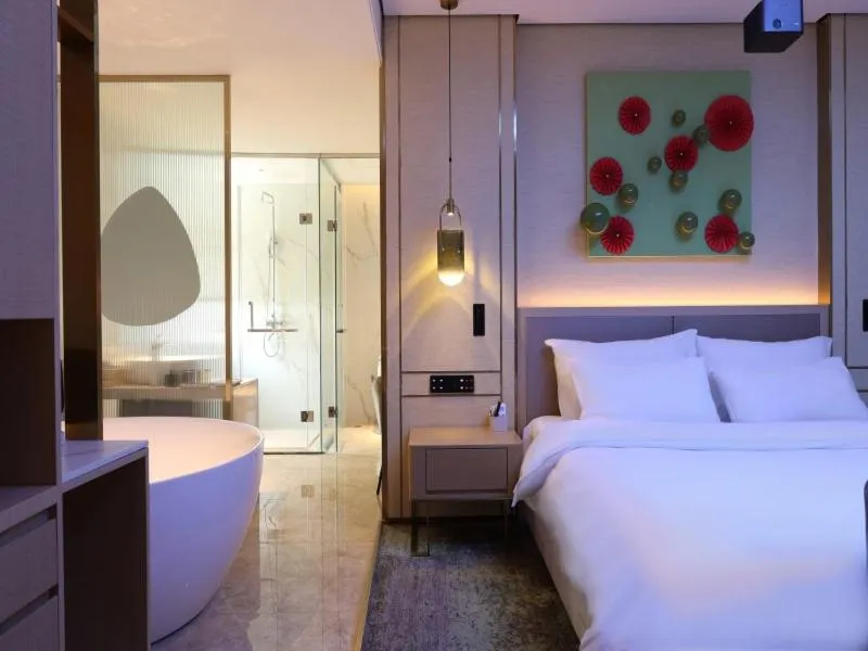 Bed in Geli Hotel Bengbu Wanda Plaza Nanxiang City