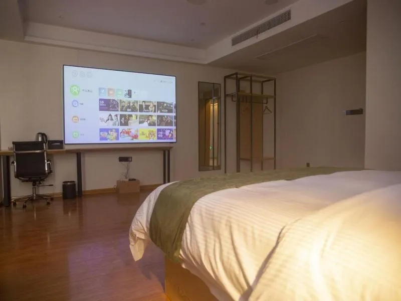 Bed in GreenTree Inn Express Hotel Jiangsu Suqian Shuyang Bus Station