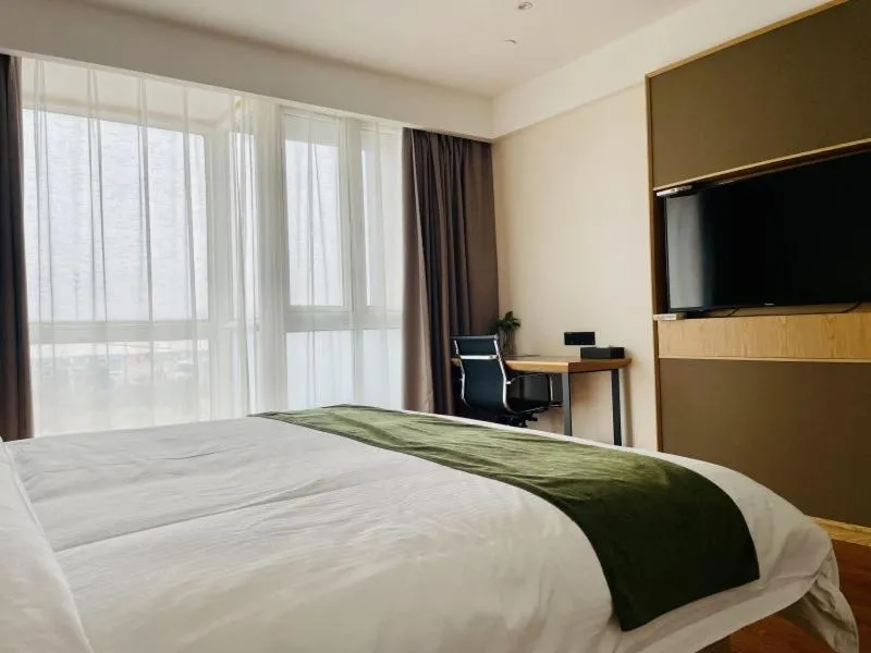 Bed in GreenTree Inn Express Hotel Jiangsu Suqian Shuyang Bus Station