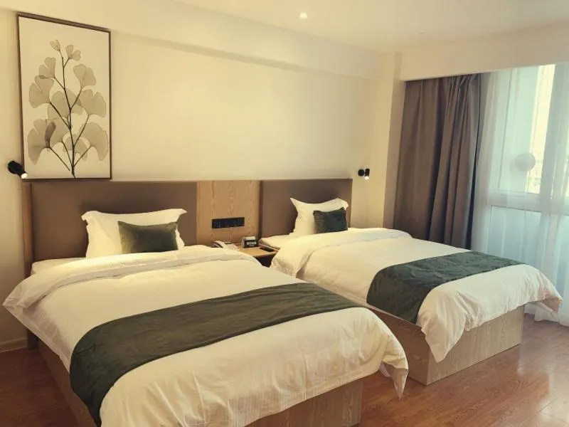 Bed in GreenTree Inn Express Hotel Jiangsu Suqian Shuyang Bus Station